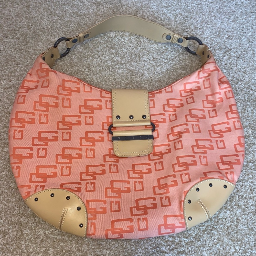 VTG Guess Classic Logo Canvas Large Shoulder Bag